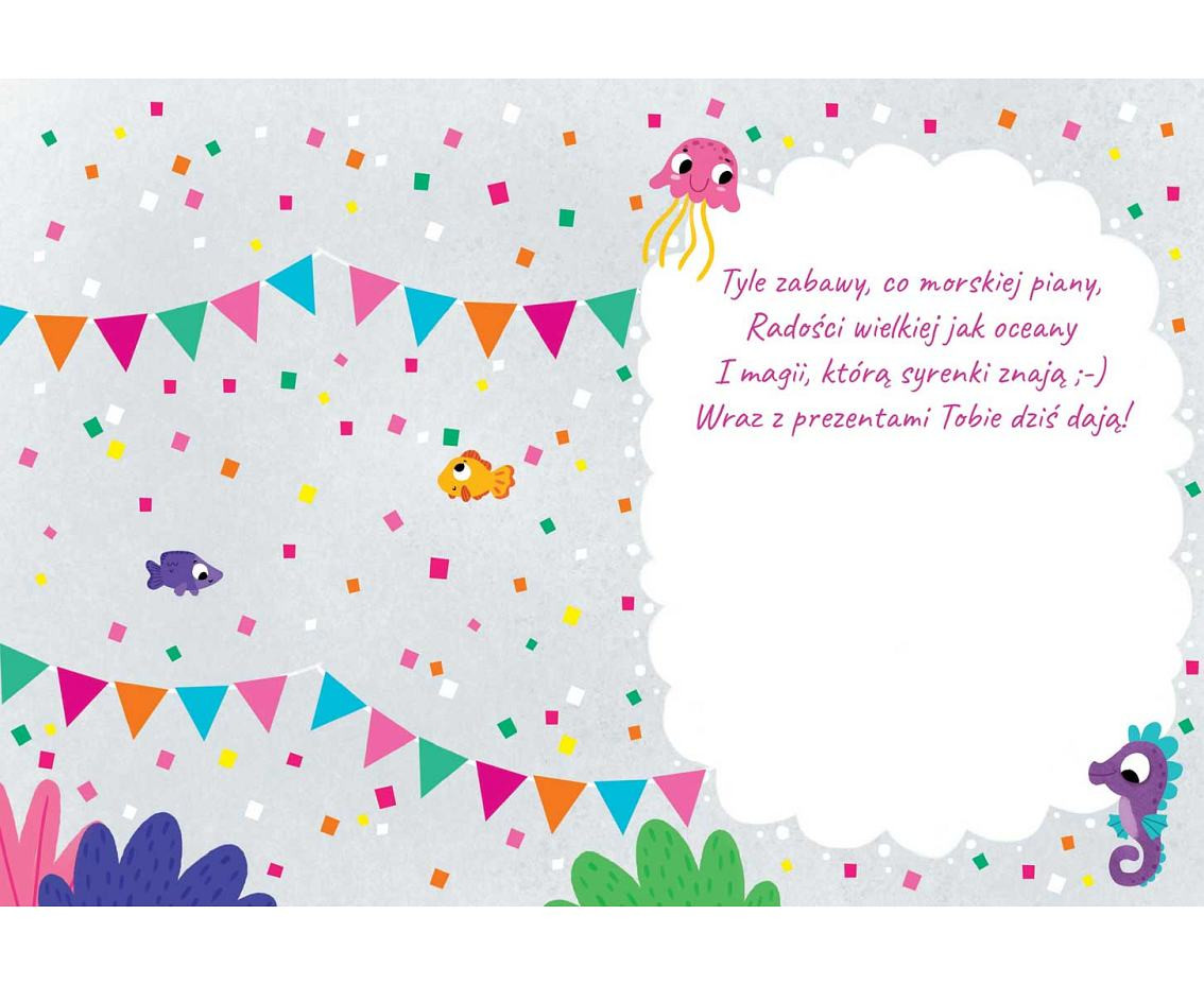 Greeting paper card B6 Marmaid, 1 pc